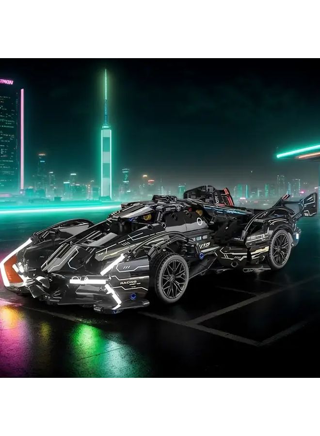 مكعبات بناء السيارة السوداء 1330 قطعة نموذج بلاستيكي ABS تصميم أنيق بناء متين هدية - Image 3